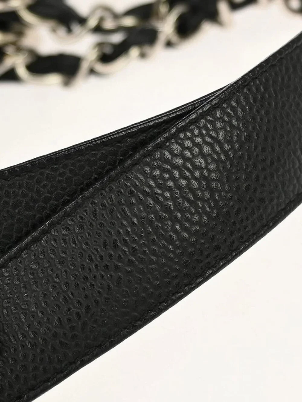 Chanel Black Calfskin Grand Shopping Tote GST Chain Handbag RQ04757